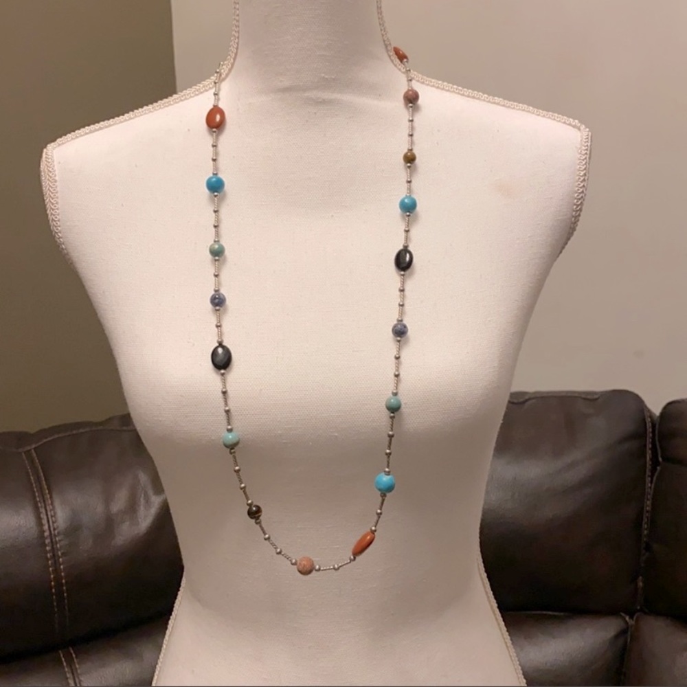 American West 925 Beaded Gemstone Necklace